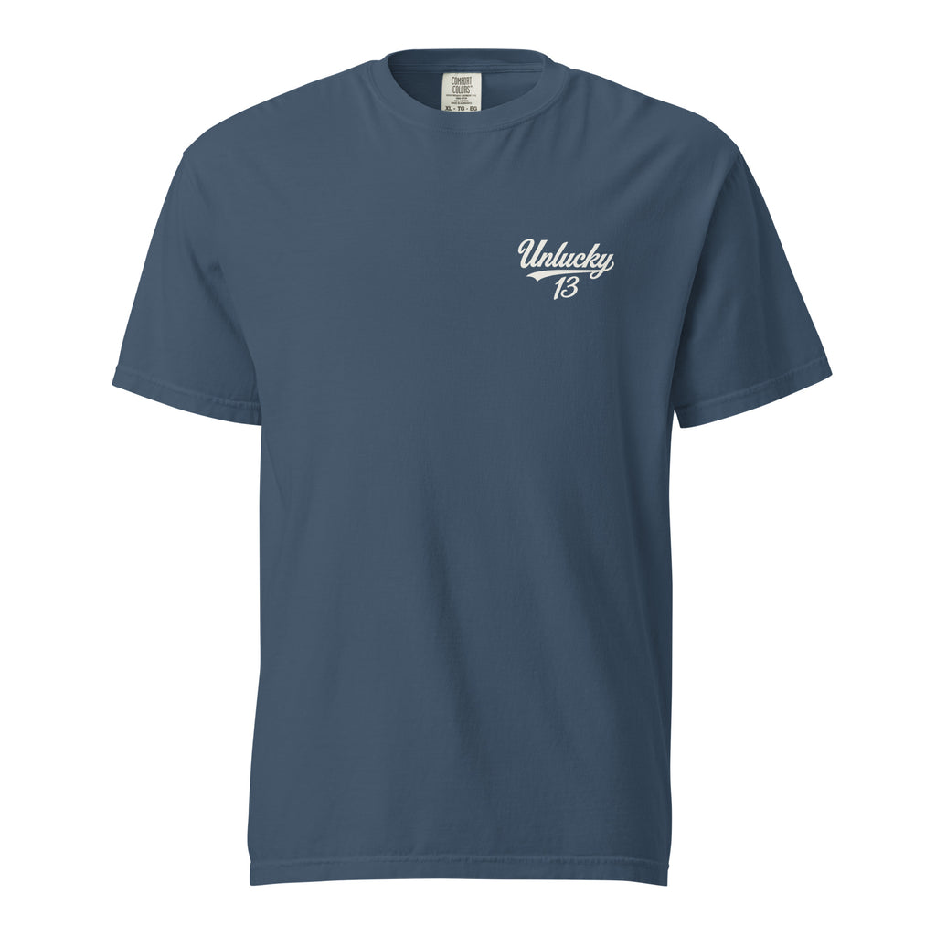 Midnight Unlucky 13 Icon Tee with Unlucky 13 left-chest logo