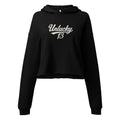 Black Unlucky 13 Signature Cropped Hoodie with Unlucky 13 front logo