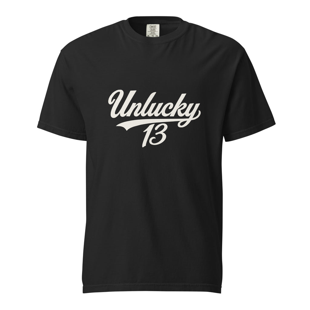 Black Signature Tee with large Unlucky 13 front graphic