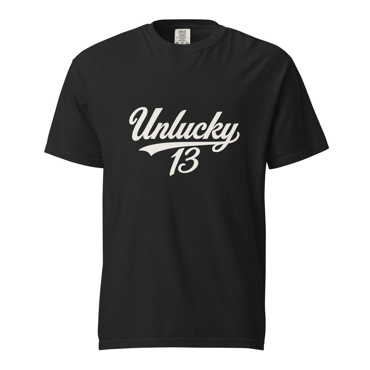 Black Signature Tee with large Unlucky 13 front graphic