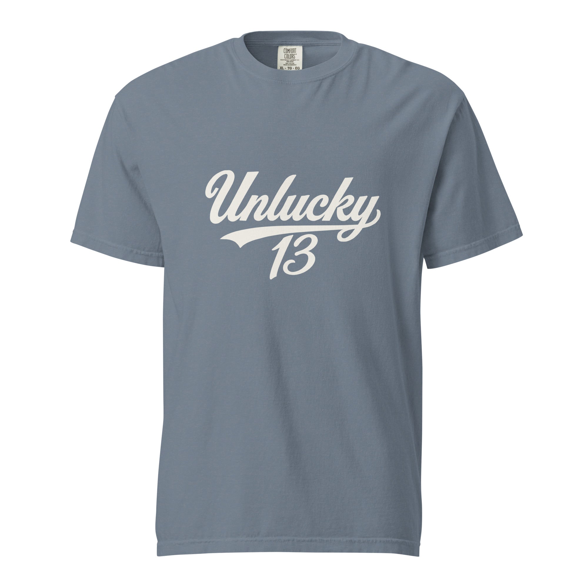 Blue Jean Signature Tee with large Unlucky 13 front graphic