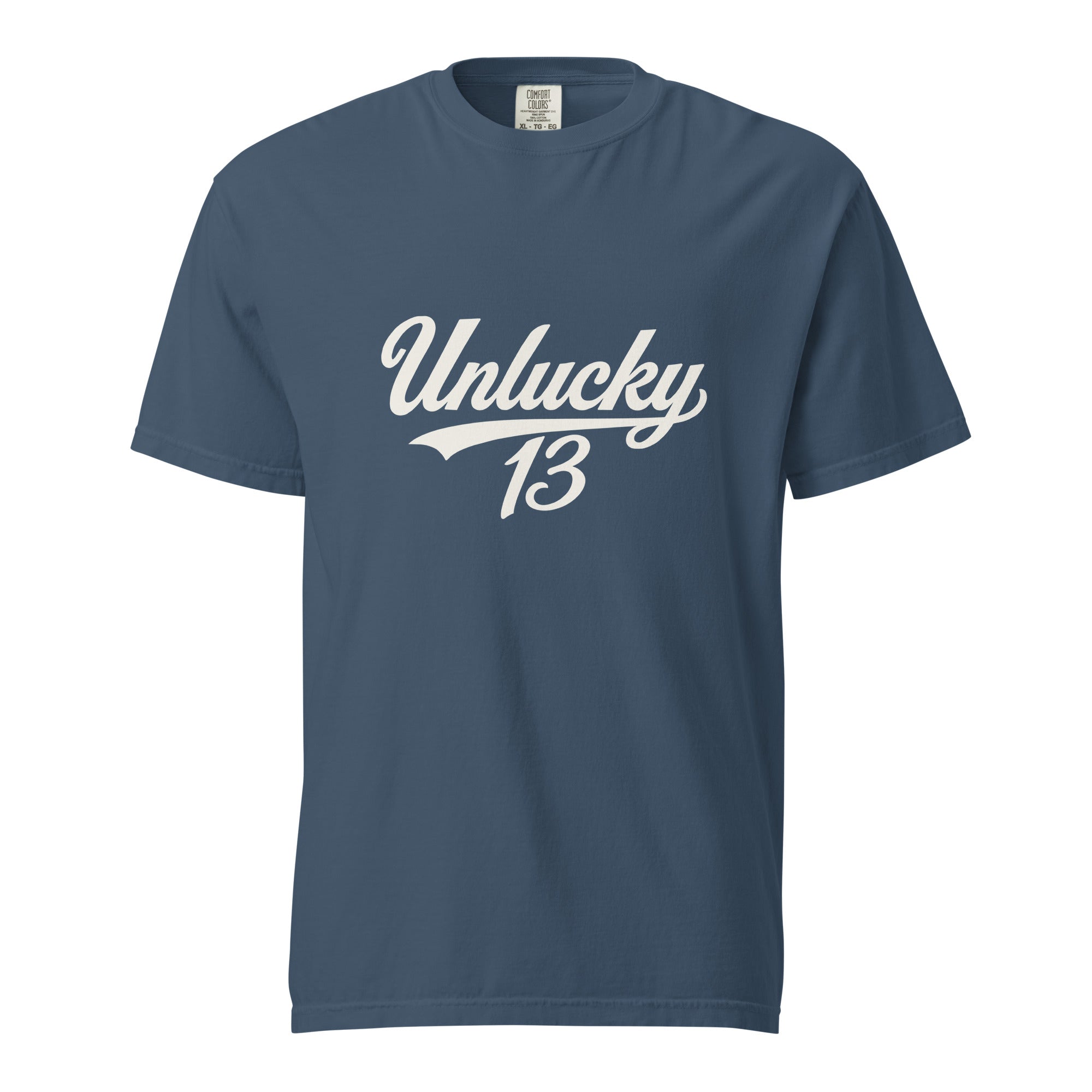 Midnight Signature Tee with large Unlucky 13 front graphic